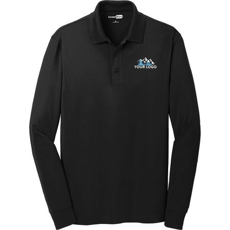 20-CS412LS, X-Small, Black, Right Sleeve, None, Left Chest, Your Logo.